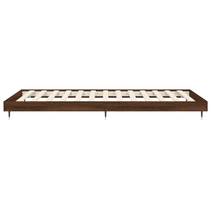 Bed Frame without Mattress Brown Oak 100x200 cm Engineered Wood