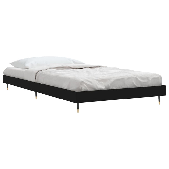 Bed Frame without Mattress Black 90x200 cm Engineered Wood