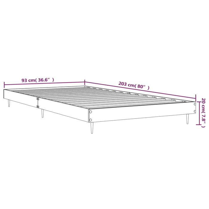 Bed Frame without Mattress Sonoma Oak 90x200 cm Engineered Wood