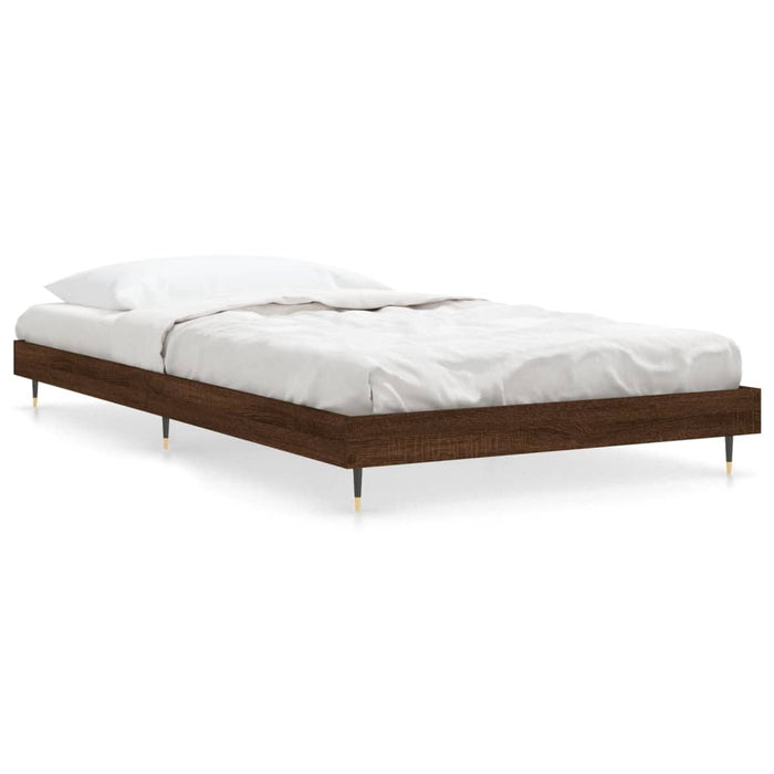 Bed Frame without Mattress Brown Oak 90x200 cm Engineered Wood