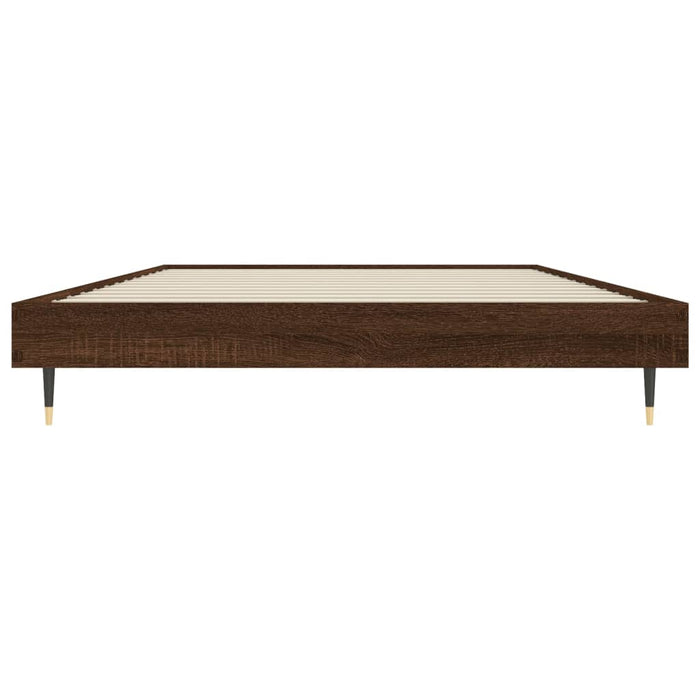 Bed Frame without Mattress Brown Oak 90x200 cm Engineered Wood