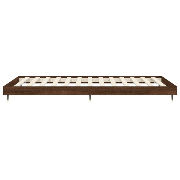 Bed Frame without Mattress Brown Oak 90x200 cm Engineered Wood