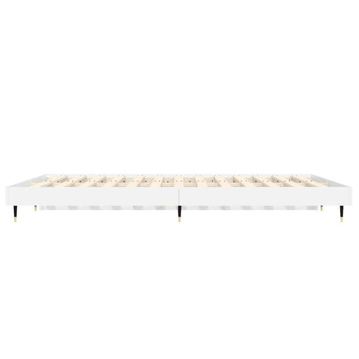 Bed Frame without Mattress High Gloss White 140x190 cm