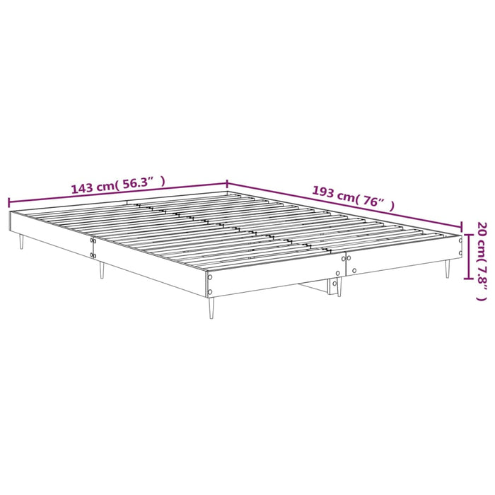 Bed Frame without Mattress High Gloss White 140x190 cm