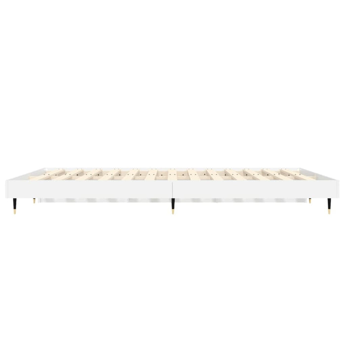 Bed Frame without Mattress High Gloss White 135x190 cm Double