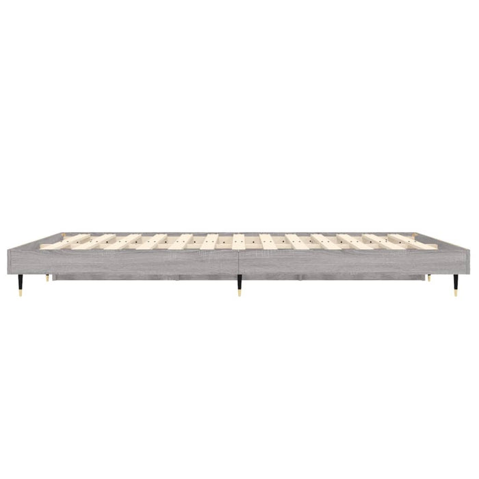 Bed Frame without Mattress Grey Sonoma 135x190 cm Double Engineered Wood