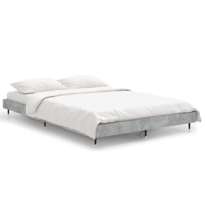 Bed Frame without Mattress Concrete Grey 120x190 cm Small Double