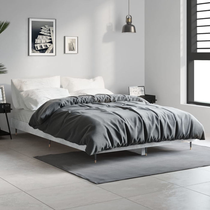 Bed Frame without Mattress Concrete Grey 120x190 cm Small Double