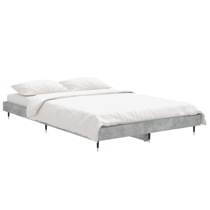 Bed Frame without Mattress Concrete Grey 120x190 cm Small Double