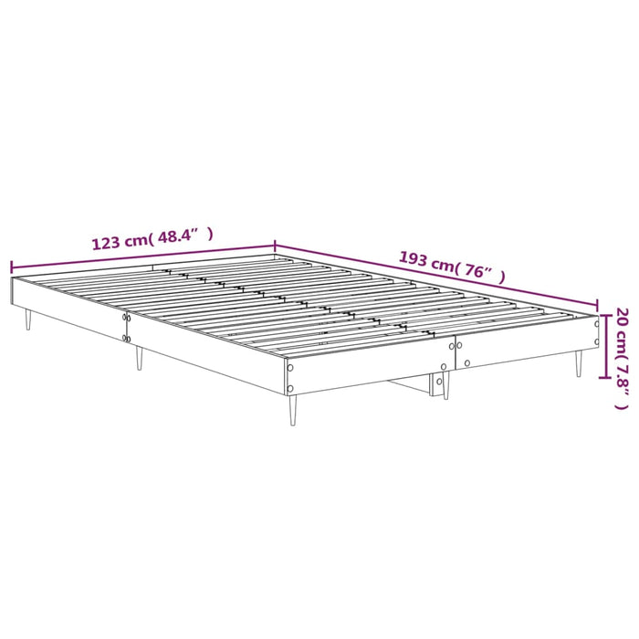 Bed Frame without Mattress Concrete Grey 120x190 cm Small Double