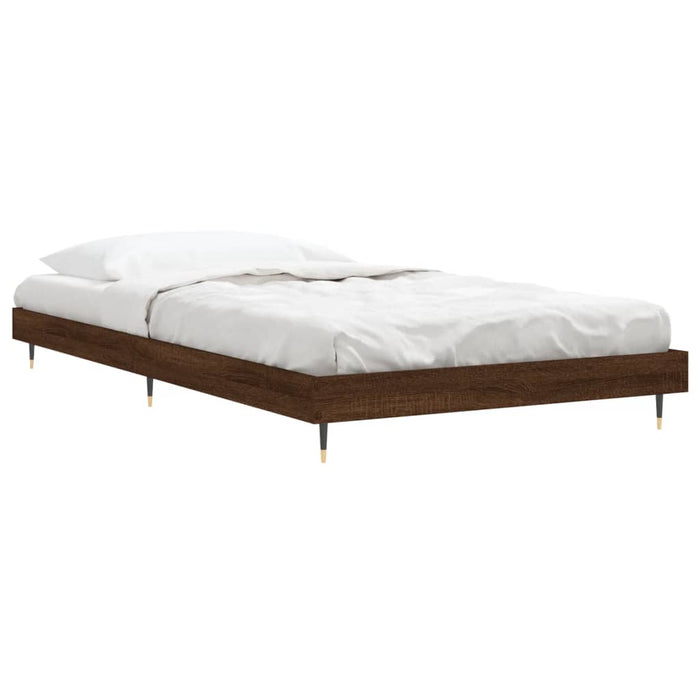 Bed Frame without Mattress Brown Oak 90x190 cm Single Engineered Wood