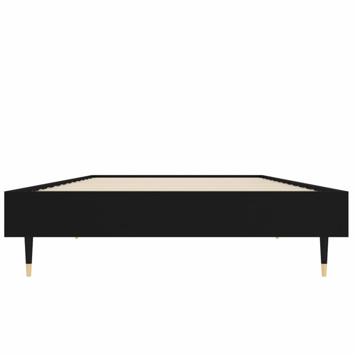 Bed Frame without Mattress Black 75x190 cm Small Single Engineered Wood