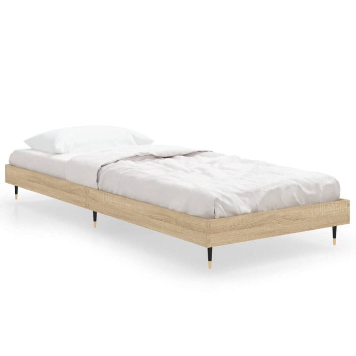 Bed Frame without Mattress Sonoma Oak 75x190 cm Small Single Engineered Wood