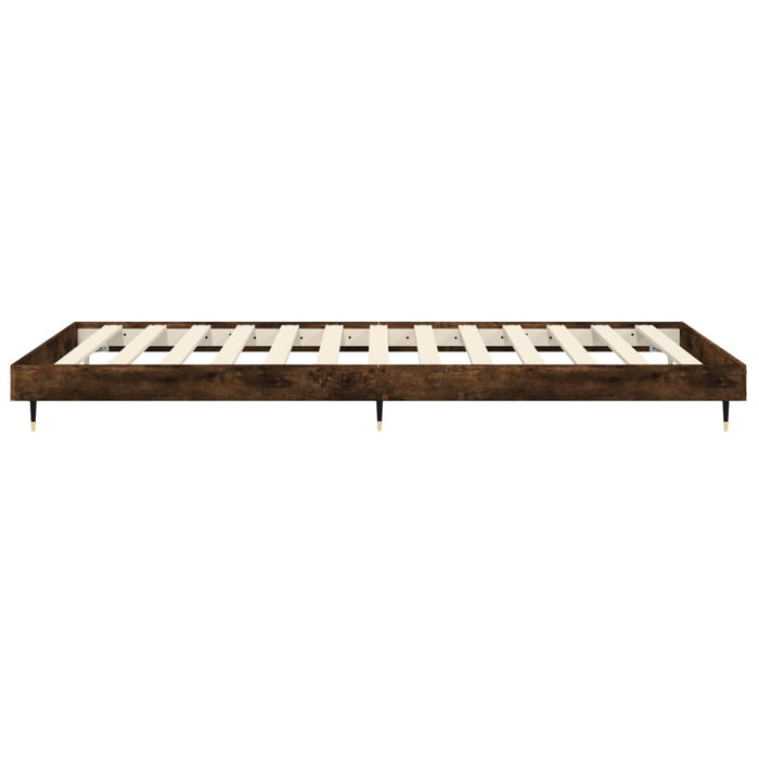 Bed Frame without Mattress Smoked Oak 75x190 cm Small Single Engineered Wood