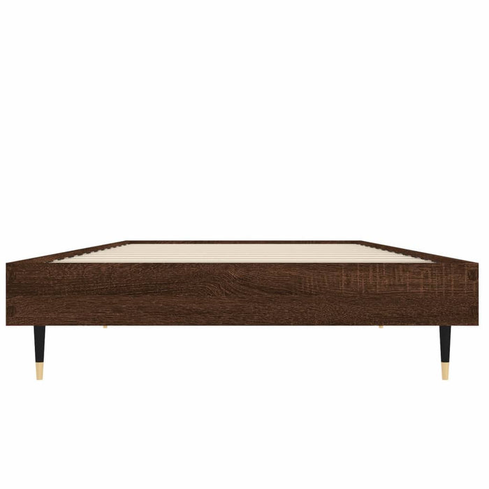 Bed Frame without Mattress Brown Oak 75x190 cm Small Single Engineered Wood