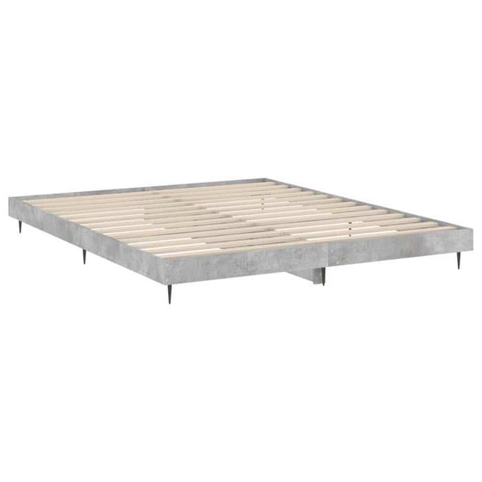 Bed Frame without Mattress Concrete Grey 200x200 cm