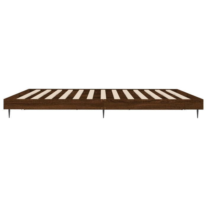 Bed Frame without Mattress Brown Oak 200x200 cm Engineered Wood