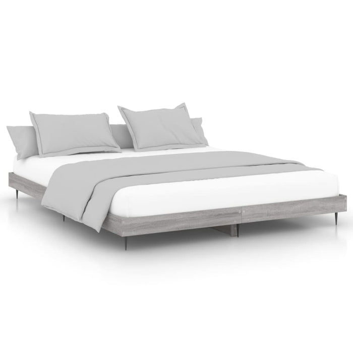 Bed Frame without Mattress Grey Sonoma 180x200 cm Super King Engineered Wood