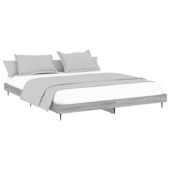 Bed Frame without Mattress Grey Sonoma 180x200 cm Super King Engineered Wood