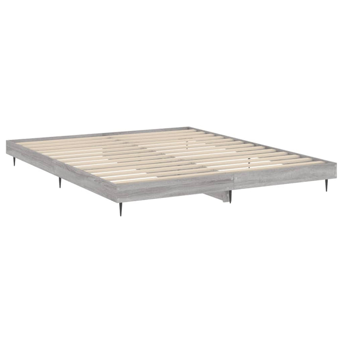 Bed Frame without Mattress Grey Sonoma 180x200 cm Super King Engineered Wood