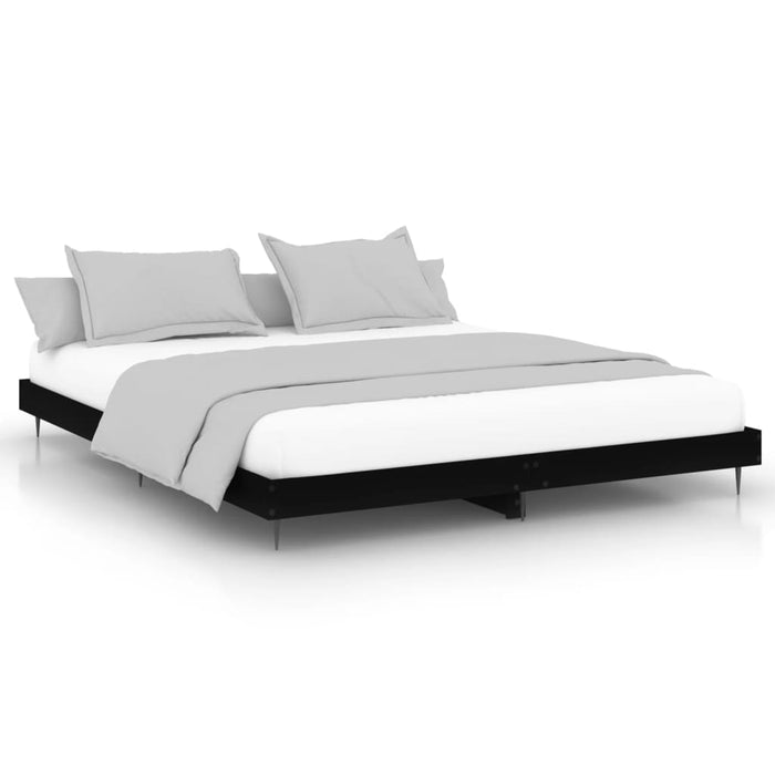 Bed Frame without Mattress Black 160x200 cm Engineered Wood