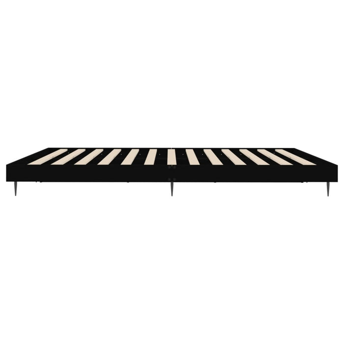 Bed Frame without Mattress Black 160x200 cm Engineered Wood