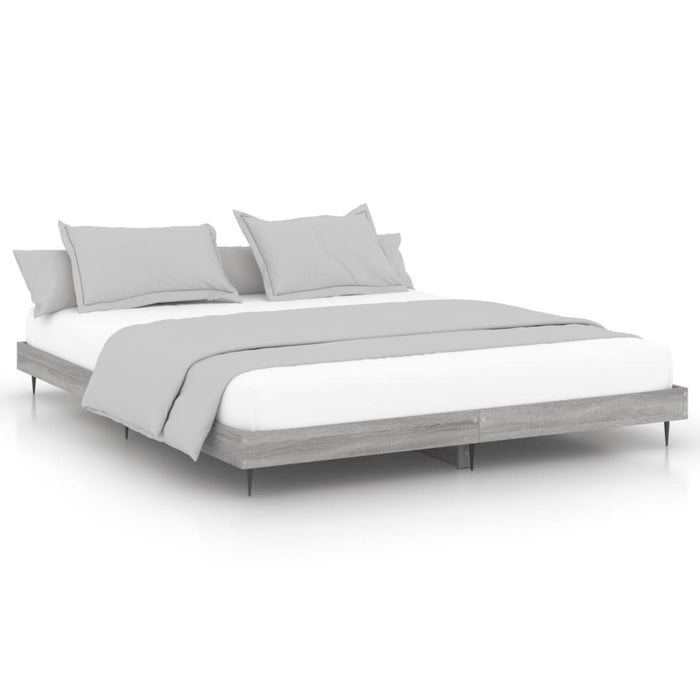 Bed Frame without Mattress Grey Sonoma 160x200 cm Engineered Wood