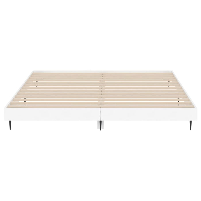 Bed Frame without Mattress White 150x200 cm King Size Engineered Wood