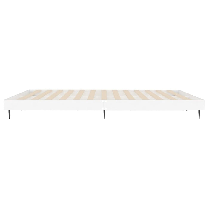 Bed Frame without Mattress White 150x200 cm King Size Engineered Wood