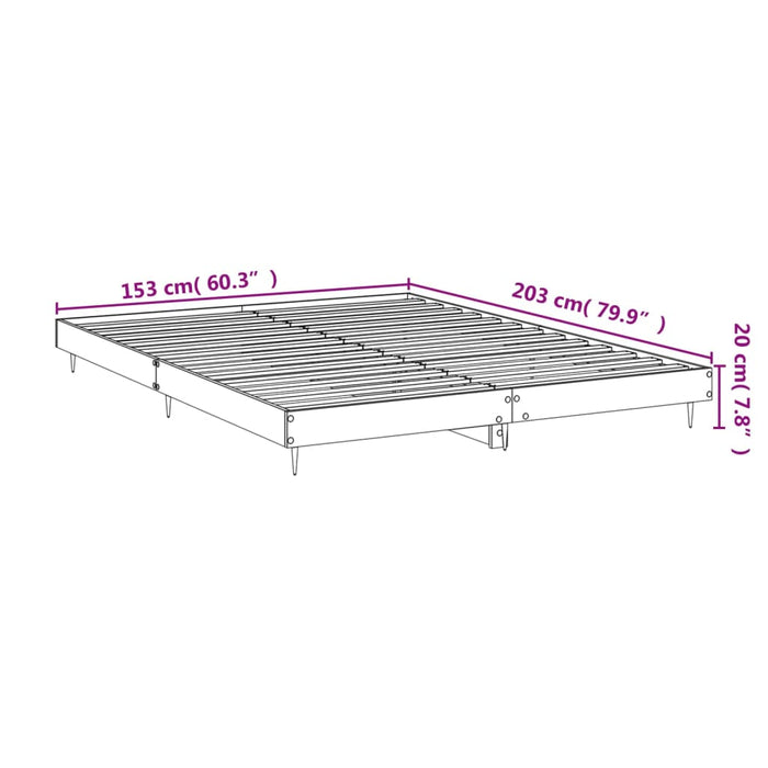 Bed Frame without Mattress White 150x200 cm King Size Engineered Wood