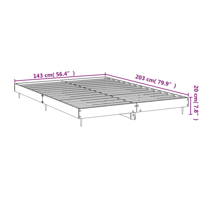 Bed Frame without Mattress White 140x200 cm Engineered Wood