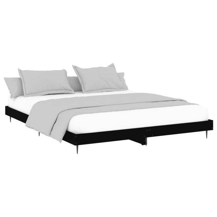 Bed Frame without Mattress Black 140x200 cm Engineered Wood