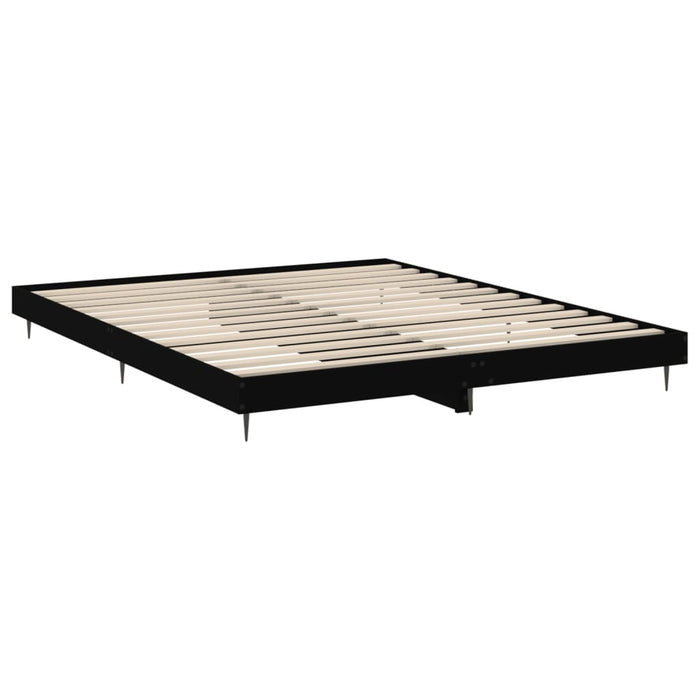 Bed Frame without Mattress Black 140x200 cm Engineered Wood