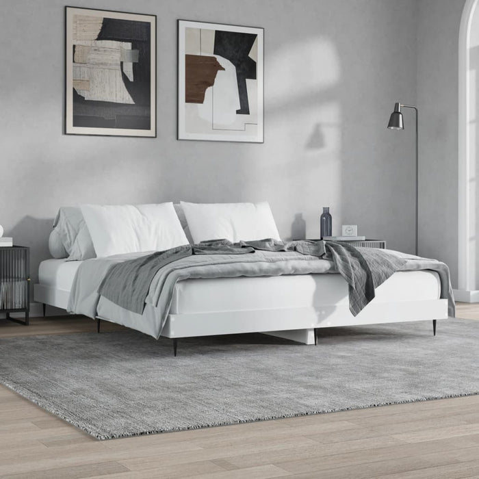 Bed Frame without Mattress White 120x200 cm Engineered Wood