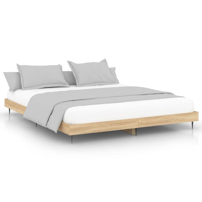 Bed Frame without Mattress Sonoma Oak 120x200 cm Engineered Wood