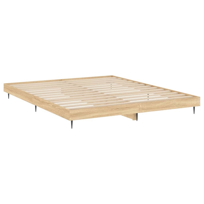 Bed Frame without Mattress Sonoma Oak 120x200 cm Engineered Wood