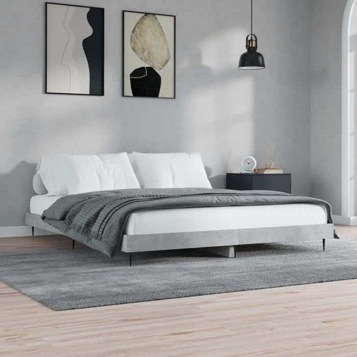 Bed Frame without Mattress Concrete Grey 120x200 cm