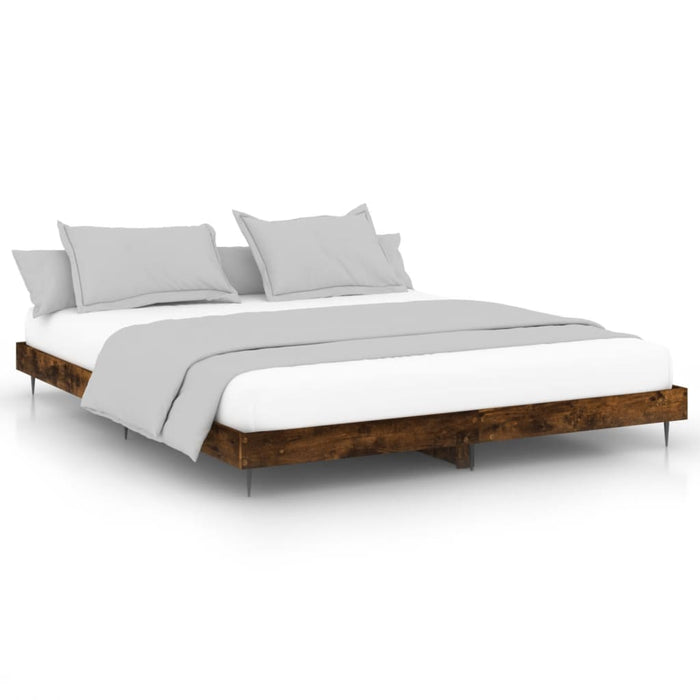 Bed Frame without Mattress Smoked Oak 120x200 cm Engineered Wood