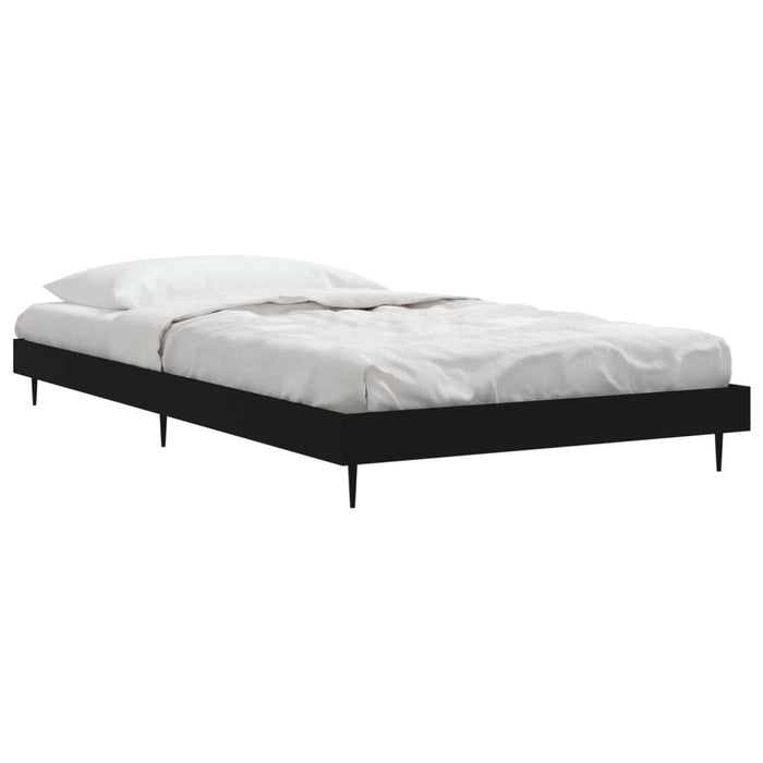 Bed Frame without Mattress Black 100x200 cm Engineered Wood