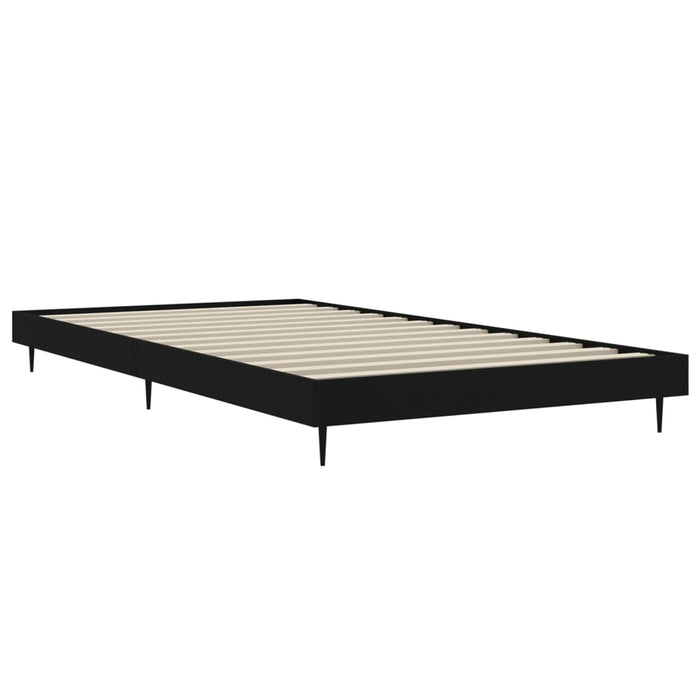 Bed Frame without Mattress Black 100x200 cm Engineered Wood