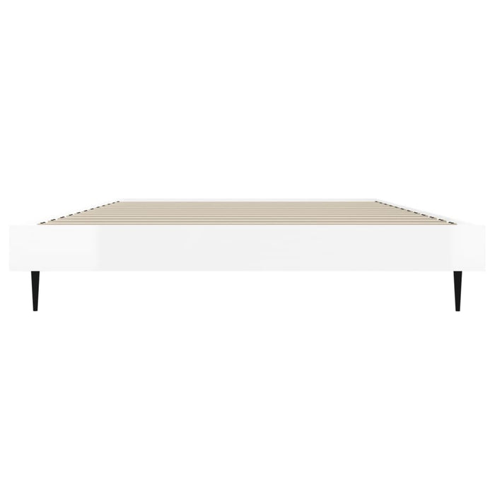 Bed Frame without Mattress High Gloss White 100x200 cm