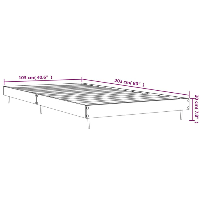 Bed Frame without Mattress High Gloss White 100x200 cm