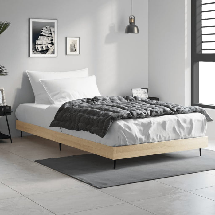 Bed Frame without Mattress Sonoma Oak 100x200 cm Engineered Wood