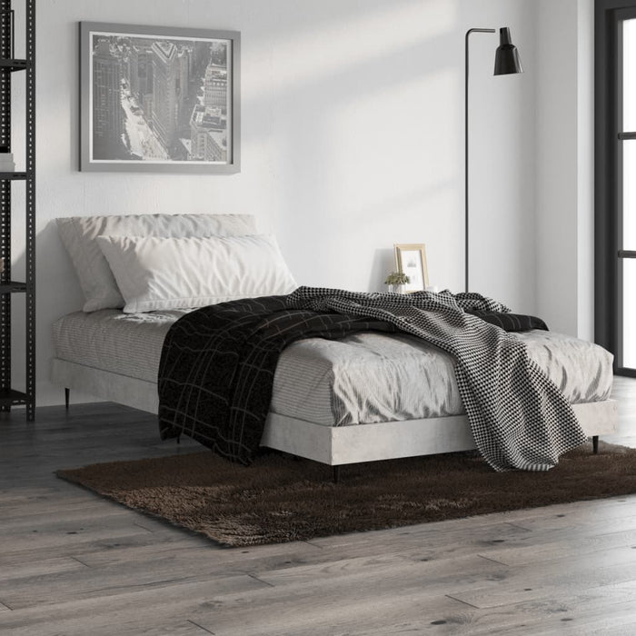 Bed Frame without Mattress Concrete Grey 100x200 cm