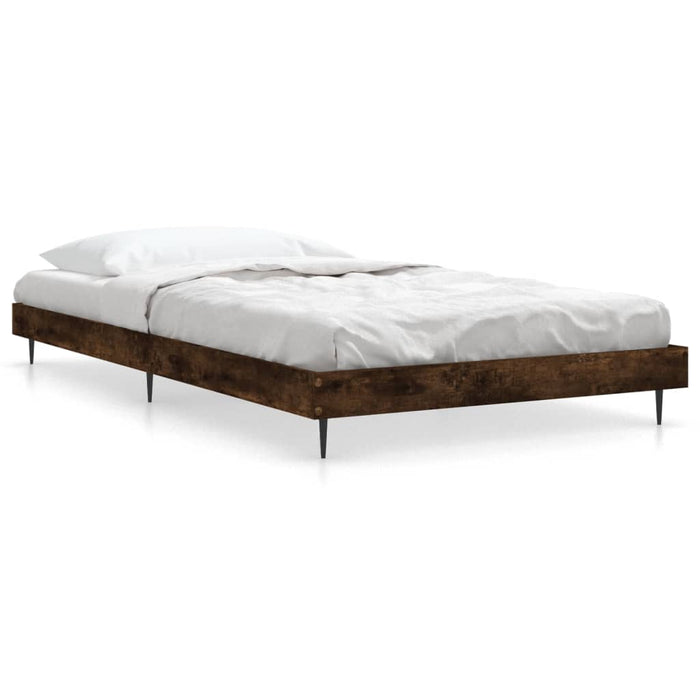 Bed Frame without Mattress Smoked Oak 100x200 cm Engineered Wood