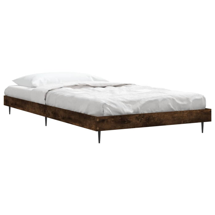 Bed Frame without Mattress Smoked Oak 100x200 cm Engineered Wood