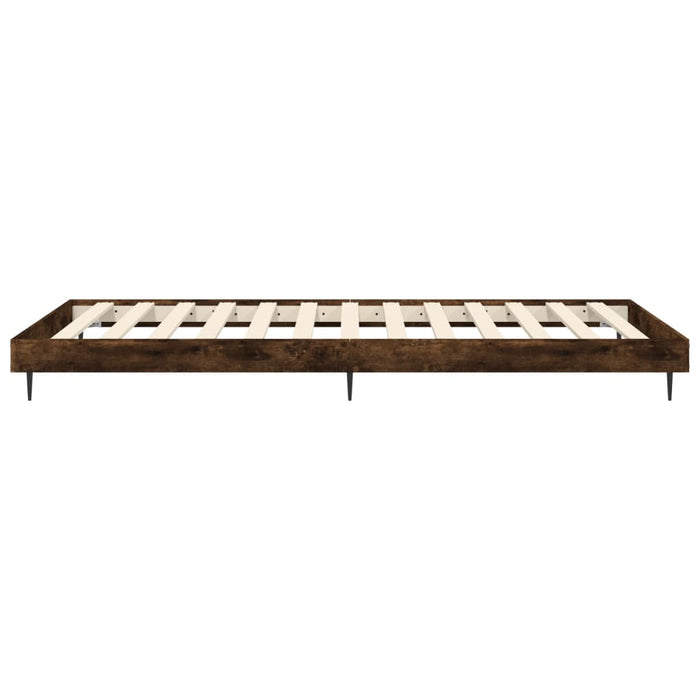 Bed Frame without Mattress Smoked Oak 100x200 cm Engineered Wood