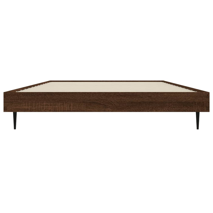 Bed Frame without Mattress Brown Oak 100x200 cm Engineered Wood