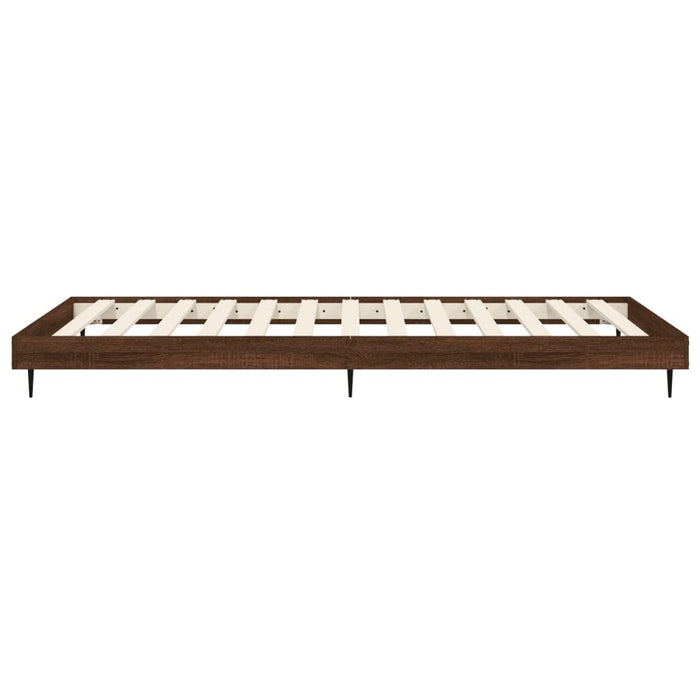 Bed Frame without Mattress Brown Oak 100x200 cm Engineered Wood