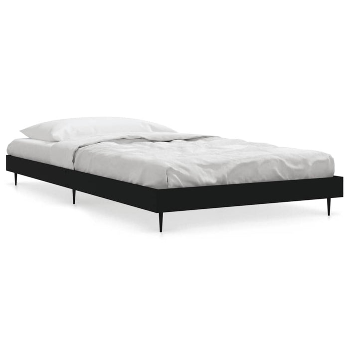 Bed Frame without Mattress Black 90x200 cm Engineered Wood